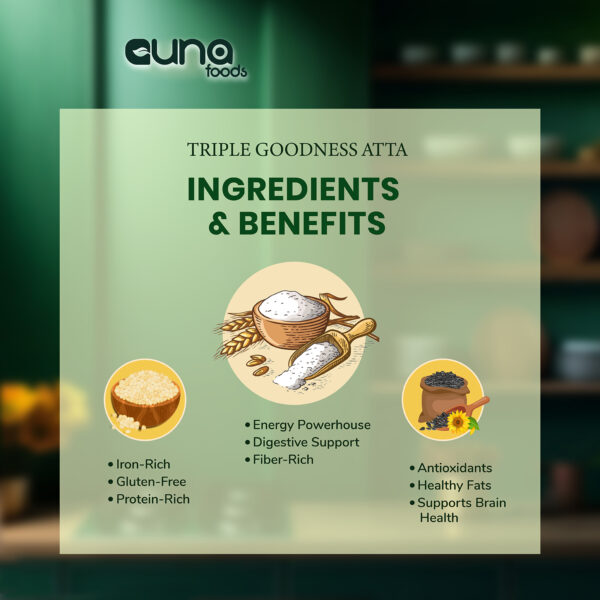 Product web Banner -sunflower seed Triple Goodness Atta - Sunflower Seeds and Jowar