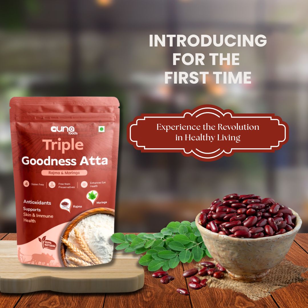 Guna Foods Triple Goodness Atta – Rajma & Moringa Blend || 8939136154290